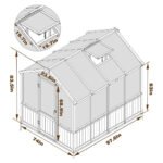 VEIKOUS 6 ft. x 8 ft. Cedar Wood Walk-In Greenhouse with Polycarbonate Panels