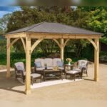 Yardistry Meridian Cedar Gazebo with Aluminum Roof