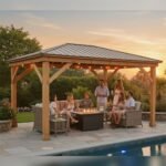 Yardistry Meridian Cedar Gazebo with Aluminum Roof