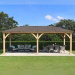 Yardistry Meridian Cedar Gazebo with Aluminum Roof